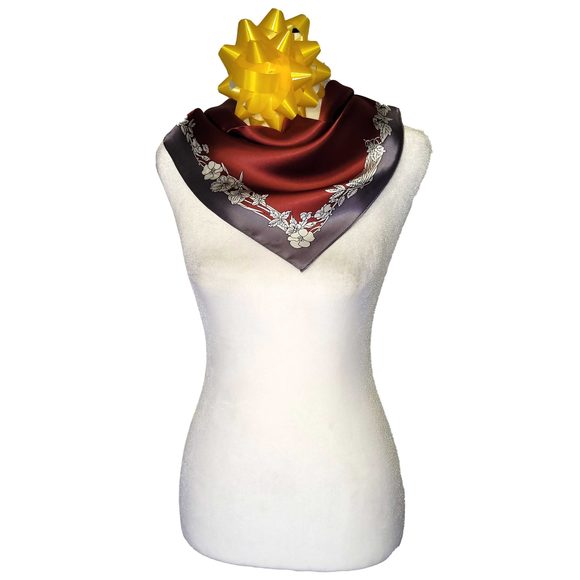 NWT Genuine 100% Mulberry Silk Satin Scarf 21"x21" Small Square Shawl 54801 - Picture 7 of 9